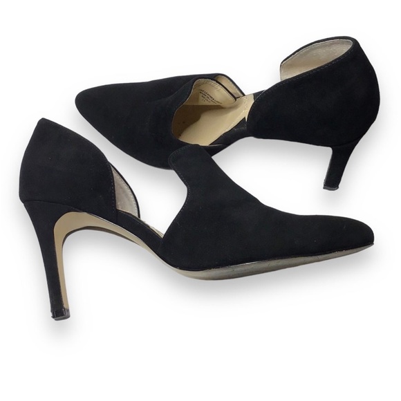 Adrienne Vittadini Shoes - Adrienne Vittadini Nicolo Black Suede 4" D'Orsay Dress Heels - 7.5M